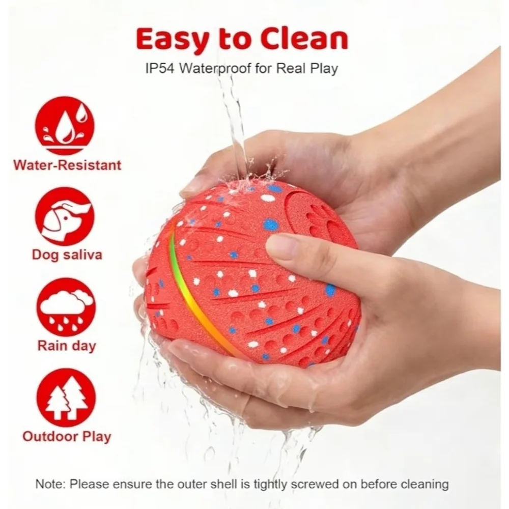 Interactive Dog Toys Ball - Smart Moving Bouncing Dog Ball with Colorful Lights